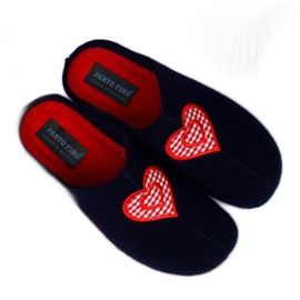 Damenhausfilz marineblau Pantoffeln Panto Fino navy blau