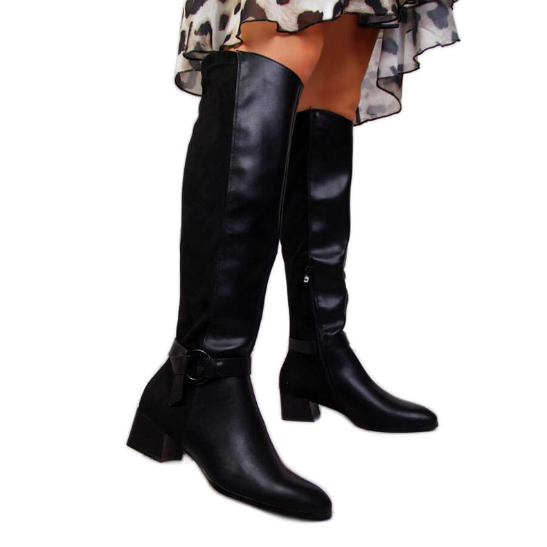 Schwarze Filippo Damenstiefel auf Block