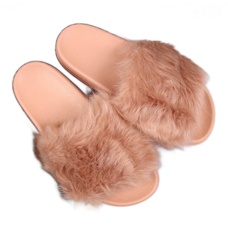 Damenhausschuhe mit Fell beige Msmg