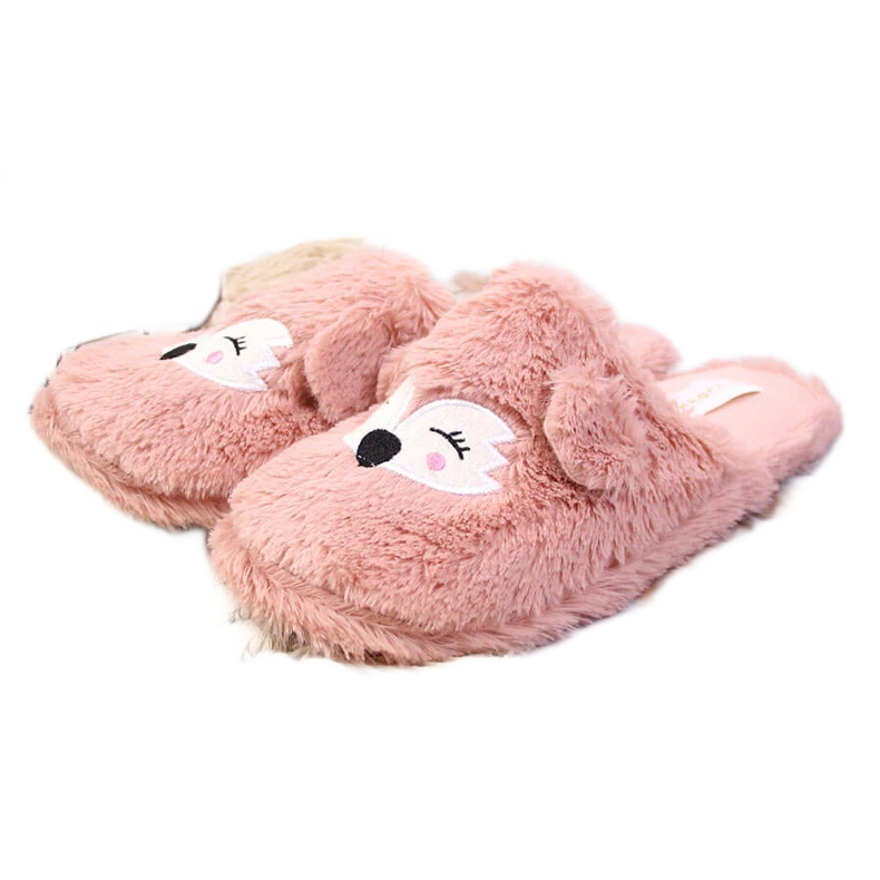 Damen Pelzhausschuhe mit Ohren rosa Cloxx