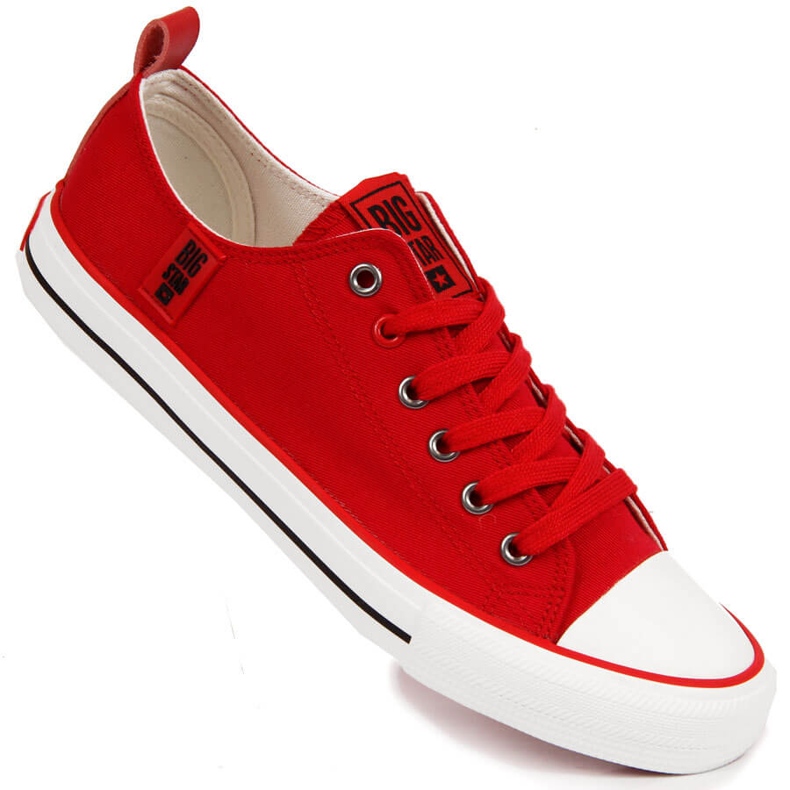Niedrige Turnschuhe für Herren in Rot, Textil Big Star JJ174063
