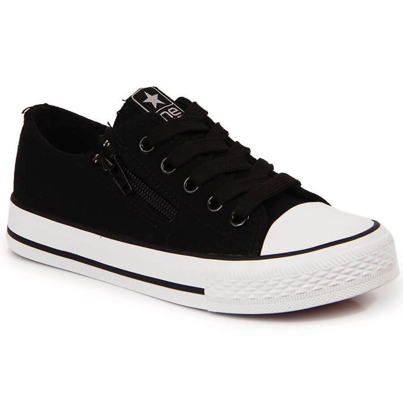 Schwarze NEWS Kinder-Sneaker mit Reißverschluss