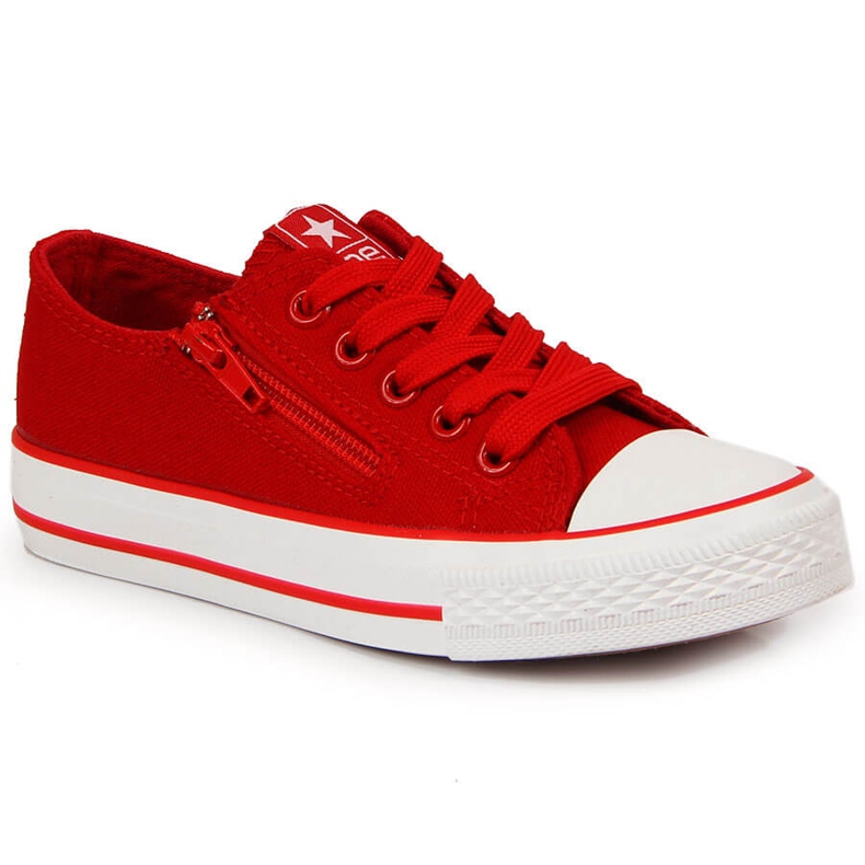 Rote Turnschuhe für Kinder mit Reißverschluss NEWS