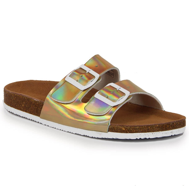 Goldene Damenhausschuhe mit Schnallen Big Star HH274896