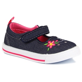 American Club Jeans Mädchenturnschuhe navy blau rosa