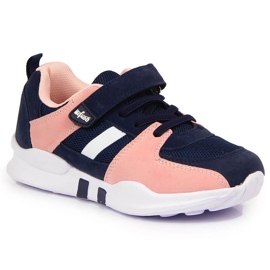 Grenade Befado Sportschuhe für Mädchen mit Klettverschluss marineblau rosa