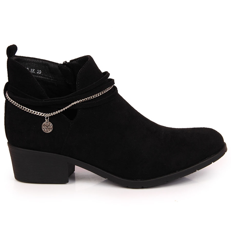 Schwarz Filippo schwarze Damenstiefel mit Kette