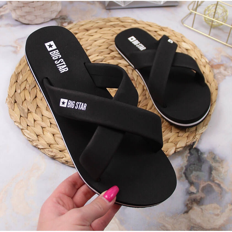 Schwarze Schaumstoffhausschuhe Big Star JJ274A338