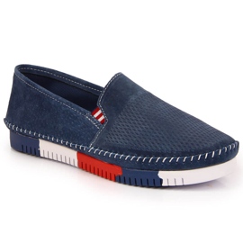 Bequemer Damen Lederschuh Artiker marineblau