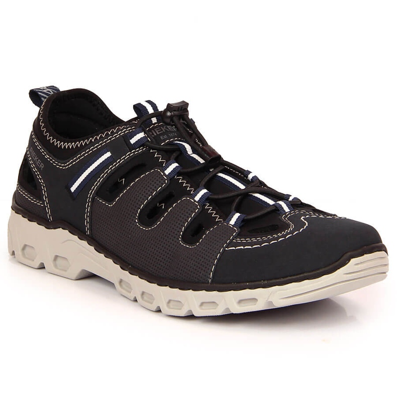 Marineblaue Lederschuhe für Herren Rieker 14507-14