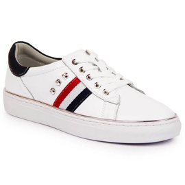 Lederschuhe für Damen, weiße Turnschuhe von Vinceza