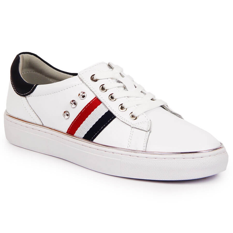 Lederschuhe für Damen, weiße Turnschuhe von Vinceza