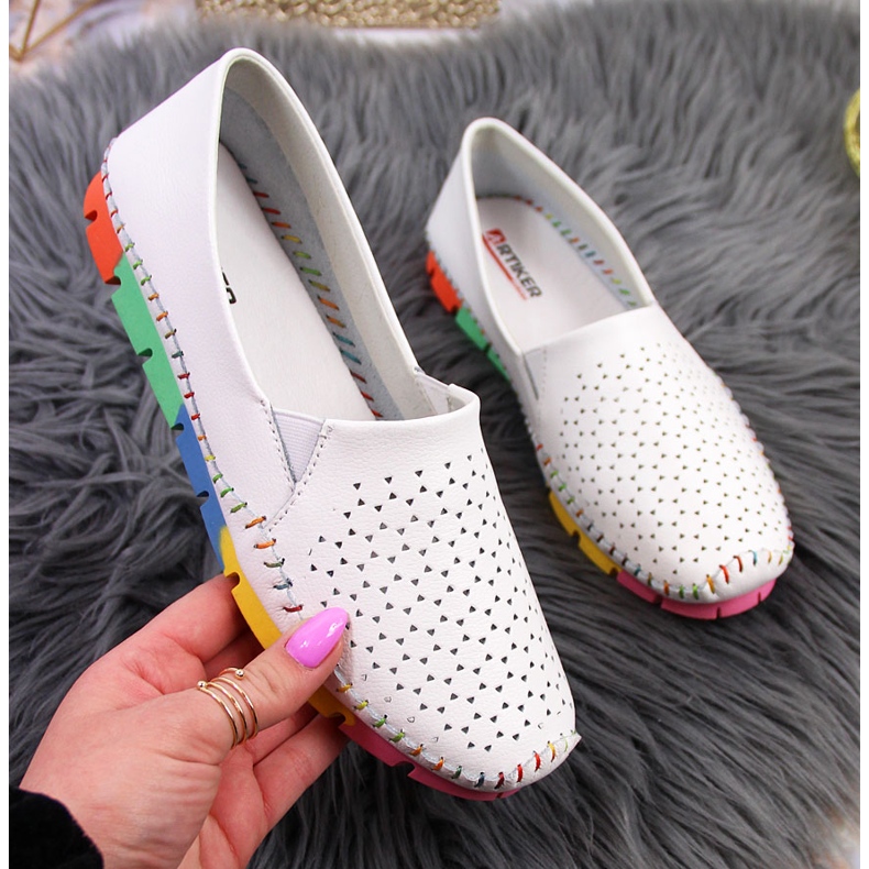 Bequeme Damenschuhe aus weißem Artiker-Leder