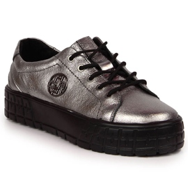 Silberne Damenlederschuhe Filippo Silber