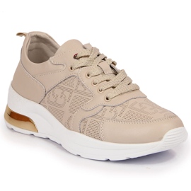 S.Barski Beige Lederturnschuhe für Damen S. Barski