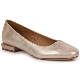 Goldfarbene hochhackige Ballerinas für Damen Sergio Leone golden
