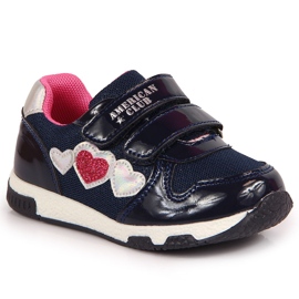 Marineblaue Sportschuhe für Mädchen von American Club rosa