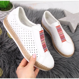 Damen Lederschuhe Slip-on weiß Rieker L7821-80