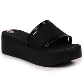 Schwarze Damen-Gummihausschuhe auf der Plattform Zaxy HH285197