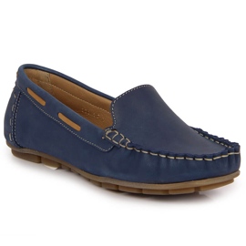 Damen-Loafer aus Leder Marineblau Helios 398