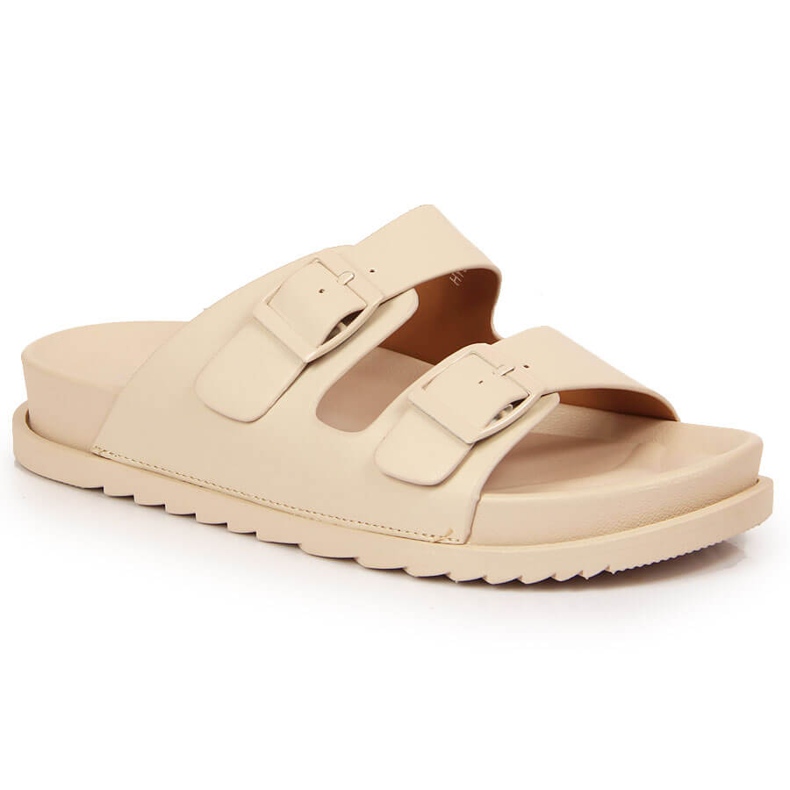 S.Barski Damen Gummihausschuhe mit Schnallen beige S. Barski