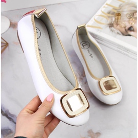 Weiße Lederballerinas für Damen Filippo