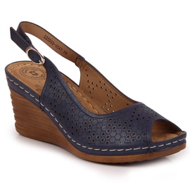 Bequeme Sandalen auf Keilabsatz eVento marineblau