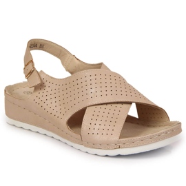 Bequeme Damensandalen, beige Vinceza