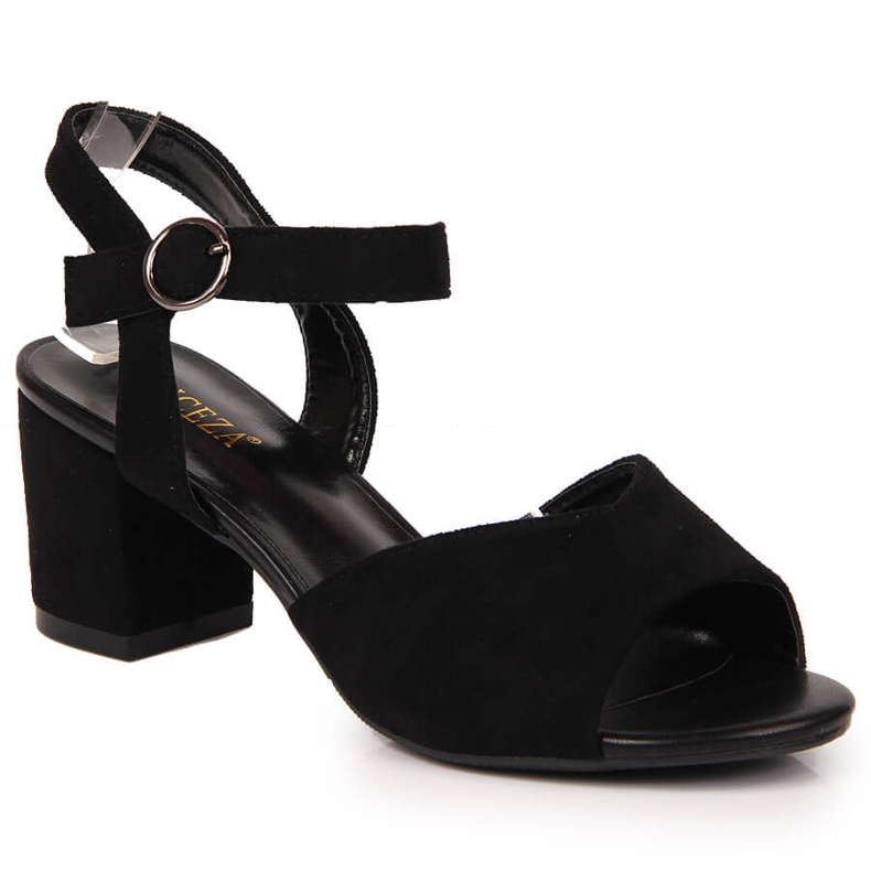 Damensandalen auf der Post schwarz Vinceza Wildleder