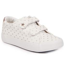 Turnschuhe für Mädchen mit Klettverschluss, weiße Atletico-Sterne