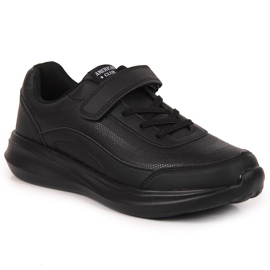 Schwarze American Club Sportschuhe mit Klettverschluss