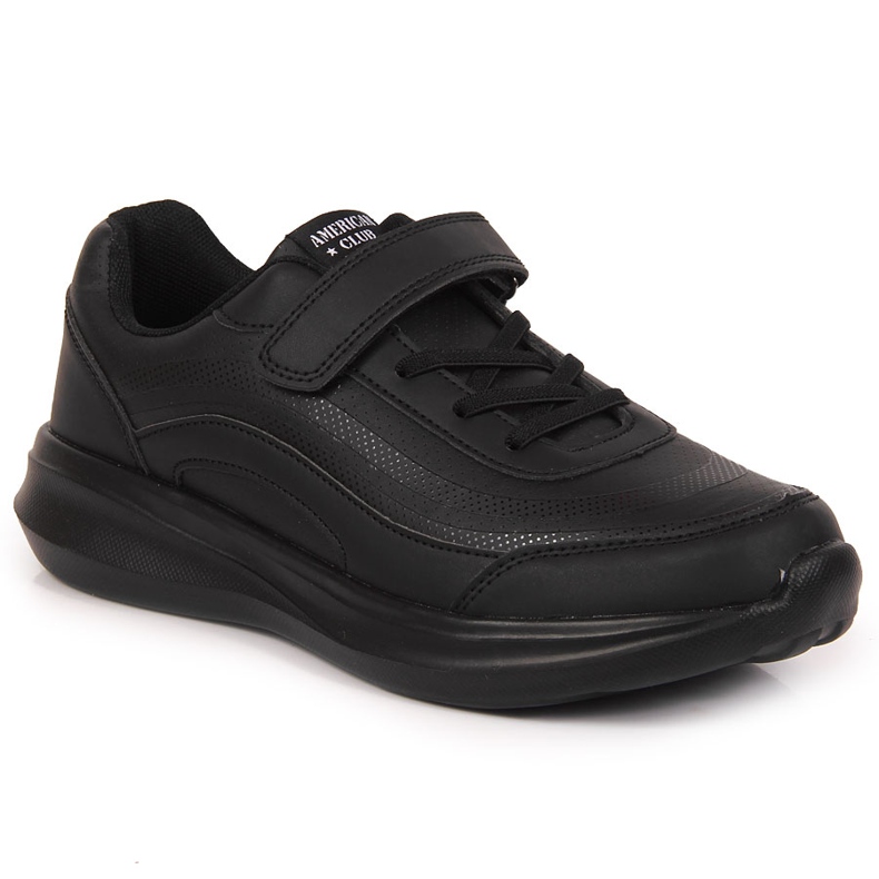 Schwarze American Club Sportschuhe mit Klettverschluss