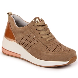 Beige Keilschuhe für Damen Jezzi