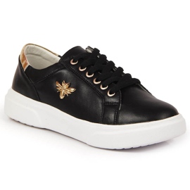 Damenlederschuhe mit schwarzem Vinceza-Plateau