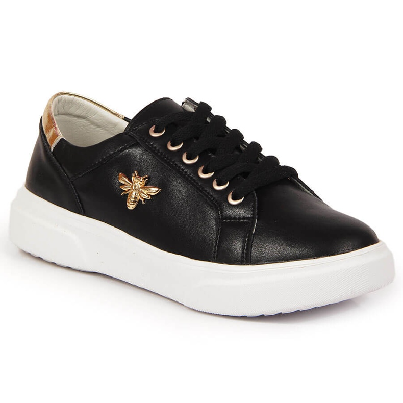 Damenlederschuhe mit schwarzem Vinceza-Plateau