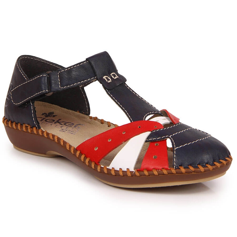 Marineblaue Damensandalen Rieker M1655-15 mit Klettverschluss navy blau