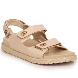 S.Barski Damensandalen mit Klettverschluss beige S. Barski