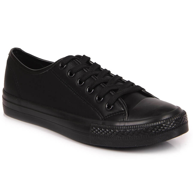 Atletico schwarze Öko-Leder-Sneakers