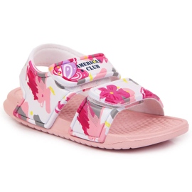 American Club rosa Klettverschluss-Schaumsandalen für Mädchen