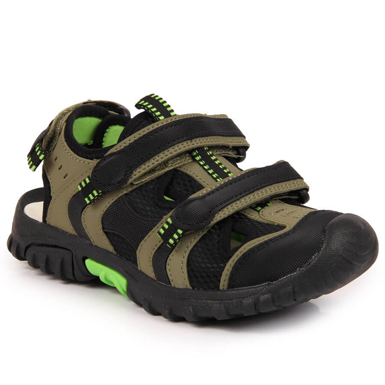 Khakifarbene Klettsandalen für Jungen von American Club grün