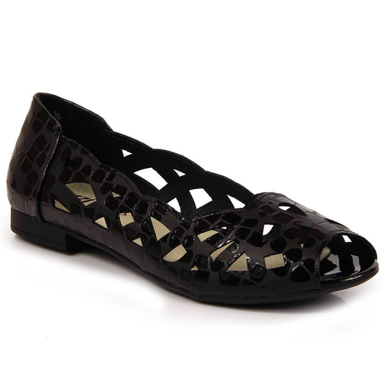 Schwarze durchbrochene Ballerinas für Damen von Jezzi