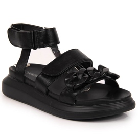 Schwarze Plateau-Sandalen von Laura La.Fi