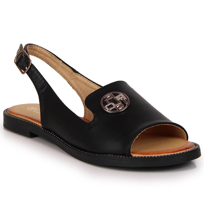 Damensandale mit schwarzem Filippo-Ornament