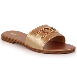 Damenhausschuhe mit goldener Jezzi-Verzierung