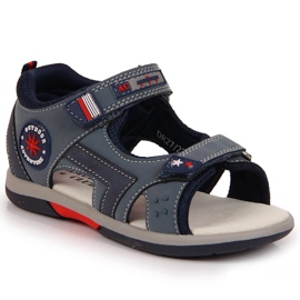 Marineblaue Sandalen mit Klettverschluss von American Club für Jungen