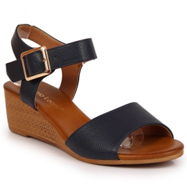 Marineblaue Damensandalen Sergio Leone
