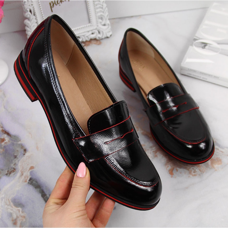 Leder Damenschuhe lordsy lackiert schwarz Juma