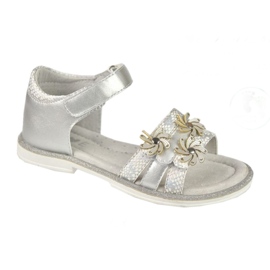 Evento Mädchensandalen mit Blumen 22Z23-4792 Silber
