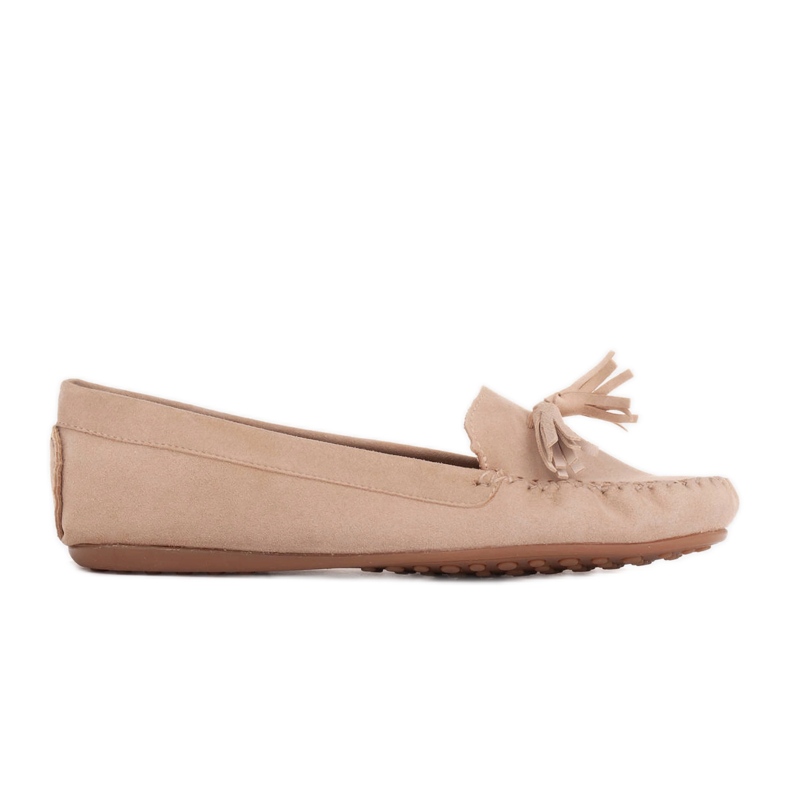 Marco Shoes Ballerina-Mokassin aus beigefarbenem Wildleder