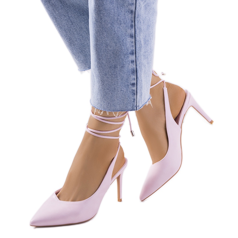 Rosa High Heels mit Schnürung von Latvala